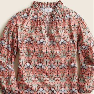 J.Crew Scalloped tie-neck top in Liberty® May Nouveau print ~ Medium